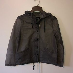 Coffee Shop New York Zip-Up Windbreaker -Grey with black details - Spring Jacket